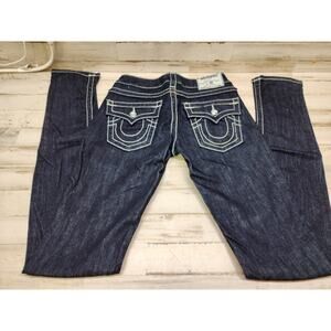 True Religion Women's Skinny Jeans w/Blue Swarovski Crystal Element Size 24